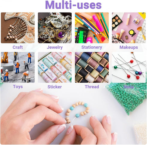 Nail Organizer Storage Box, 36 Grids Rhinestone Container, Clear Acrylic Press Fake Nail Tip Craft Art Accessories