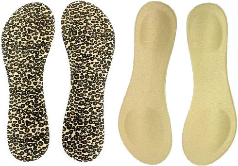 Happystep 3/4 Length Women Thin Shoe Insoles for High Heels, Cushion for Heel and Ball of Foot, 4 Pairs