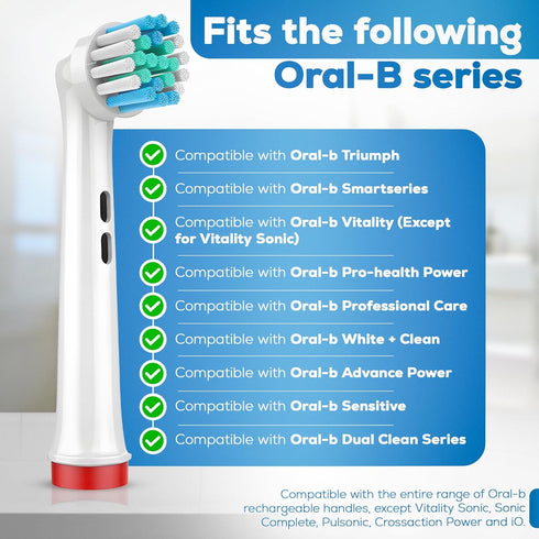 Replacement Toothbrush Heads Compatible with OralB Braun, Pack of 4, Precision Refills for Electric Brush