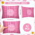 Kajaia 12 Pcs Preppy Makeup Bag with Zipper Pink Smile Face Cosmetic Bag Preppy Birthday Party Favor Leopard Howdy Makeup Pouch Portable Travel Toiletry Bag Accessories Cute Preppy Gift for Women Girl