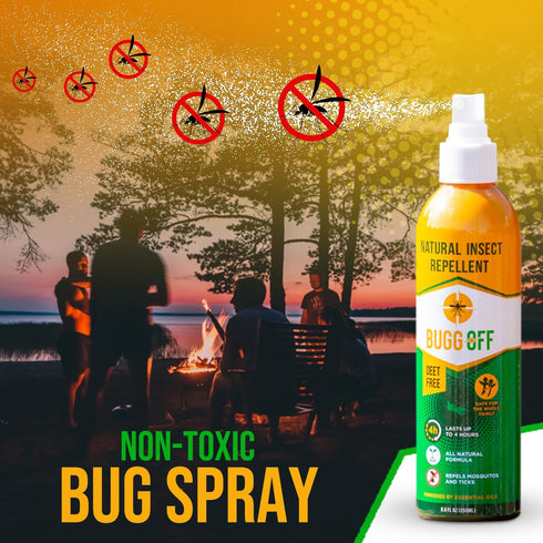 Natural Mosquito, Gnats & Tick Spray Repellent, 8.5 FL OZ Deet Free, Made with Essential Oils, Lasts 4 Hours