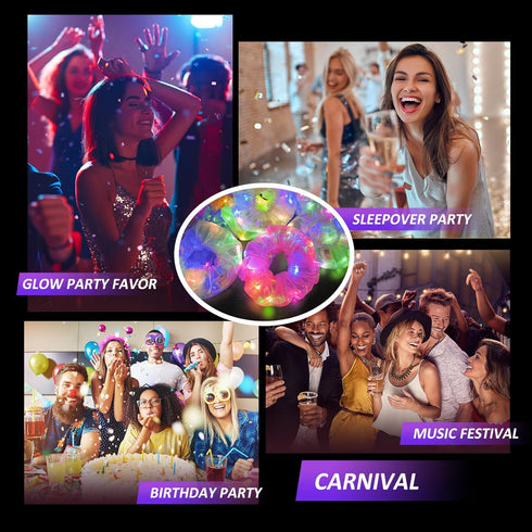 Light Up Scrunchies for Halloween Party, LED Hair Ties for Women & Girls, Glow in the Dark Festival Accessories