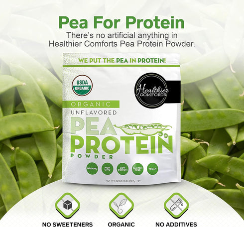 Pea Vegan Protein Powder, 100% Plant Based, Kosher, Gluten Free, Unflavored, 32oz