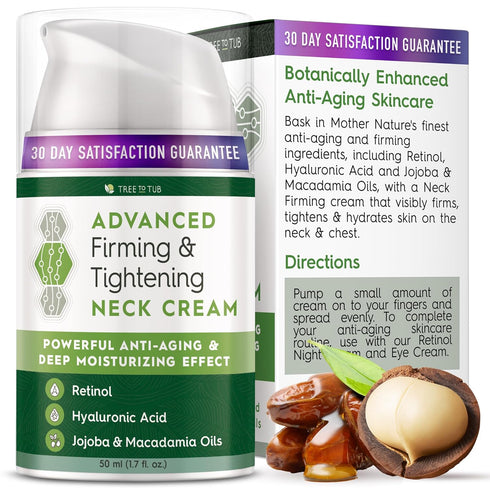 Tree to Tub Neck Firming Cream - Advanced Firming Neck Cream with Hyaluronic Acid, Moisturize & Boost Elasticity