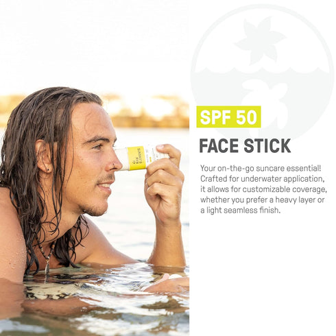 Raw Elements Face Stick SPF 50 - All-Natural Mineral Sunscreen, Travel Size 1 oz, Reef Safe, Water Resistant, Broad