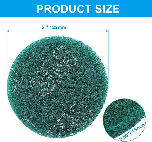 8Pcs Scrub Pads: Round Scrubber Scouring Pads for Home Kitchen House Cleaning, Green