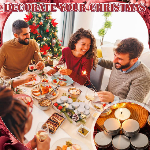 MTLEE 50 Pcs Wedding Scented Candles Gift Travel Tin Candle Aromatherapy Candle for Christmas Winter Baby Shower Favors