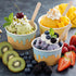Ninehaoou 100 Pack 8 oz Frozen Paper Ice Cream Cups with Wooden Spoons, Disposable Dessert Bowls, Colorful Sundae Bar