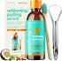 artnaturals Coconut Oil Pulling (8oz) Set - Alcohol-Free Mouthwash with Tongue Scraper & Toothbrush for Fresh Breath