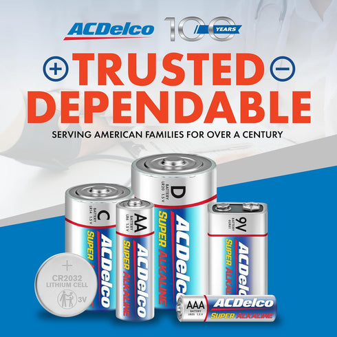 Powermax 24-Count 7-Year Packaging ACDelco C Batteries, Maximum Power Super Alkaline Battery for Home and Office, Shelf