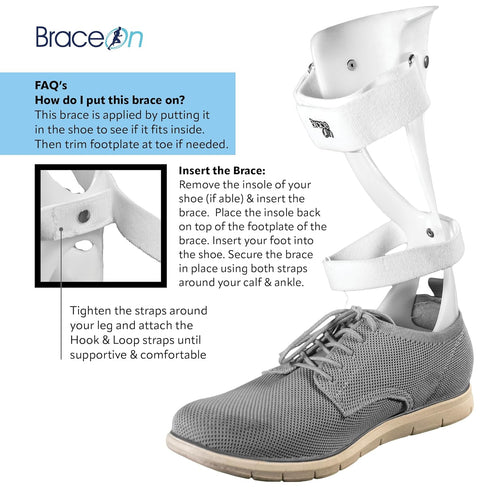 AFO Drop Foot Brace - Swedish Ultra Lock Lightweight Brace for Walking, Drop Foot, Men, Left