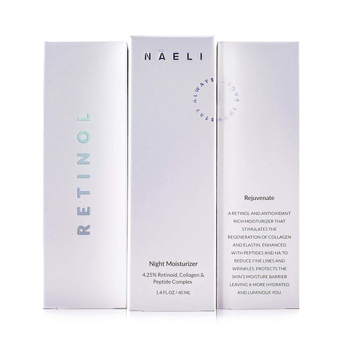 Retinoid Cream - 4.25% Retinol Night Moisturizer for Face & Neck with Collagen, Peptides & Hyaluronic Acid, 1.4 oz