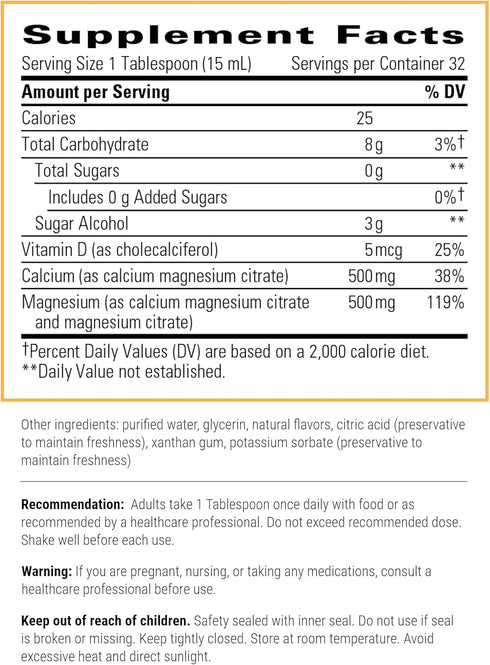 Integrative Therapeutics Liquid Calcium Magnesium - 1:1 Calcium to Magnesium Ratio - Mineral Supplement with Vitamin D3 - Bone Health Supplement for Men and Women* - 16 fl oz, Berry Flavored