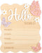 TERJIO Butterfly Daisy Hello Worid Board - Little Butterfly Birth Announcement Sign, Wooden
