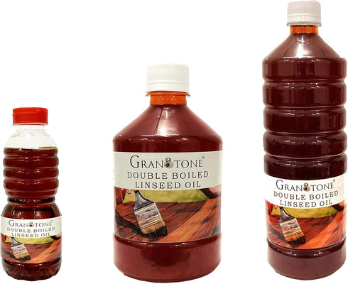 GRANOTONE Double Boiled Linseed Oil | Effective Waterproof Furniture Polish Oil for Wood Finishing, 500 ML