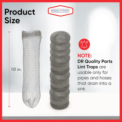 12 Pieces Lint Traps for Washing Machine, Rust Proof Stainless Steel Mesh with Ties