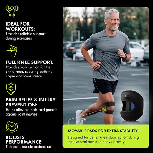 GARNO Knee Brace for Men and Women, Adjustable Neoprene Stabilizer for Pain Relief & Recovery, Small/Medium Size