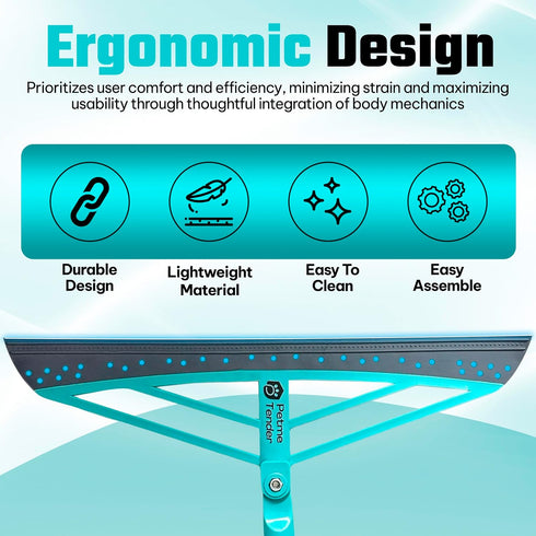 Magic Broom Squeegee, Rotatable Extendable Pet Hair Remover for All-Surfaces with 50" Handle