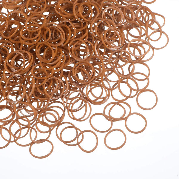 Hicarer 1000 Mini Rubber Bands, Soft Elastic Bands for Hair Braids, 1.5 cm, Brown