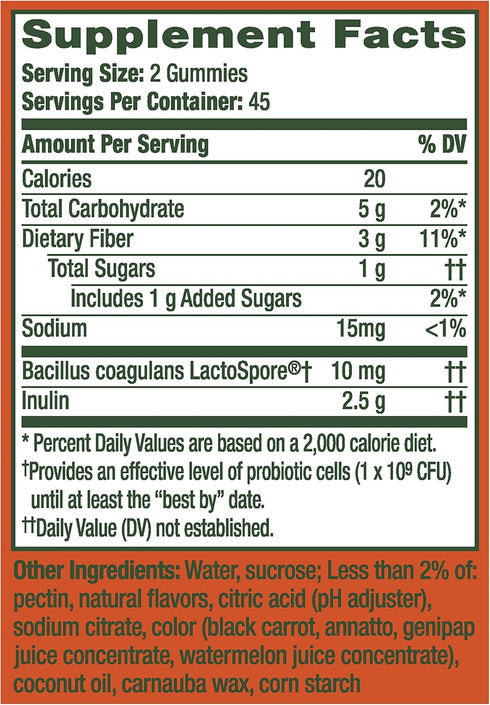 Align DualBiotic - Prebiotic + Probiotic for Women and Men, Digestive Support, Natural Fruit Flavors, 90 Gummies