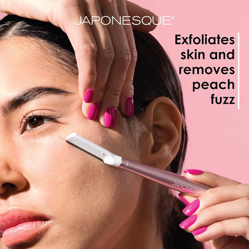 JAPONESQUE SKINTherapy Dermaplaning Facial Razors - Two Blade Sizes, Interchangeable Handle, Eyebrow Razor, Ultra Sharp
