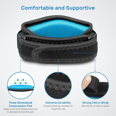 Elbow Brace 2 Pack, Tennis Elbow Brace for Men Women, Non-slip Strap for Tendonitis with Compression Pad, Adjustable
