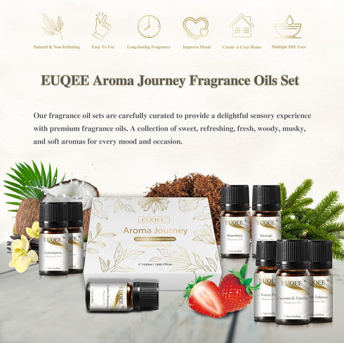 12PCS Fragrance Oils Gift Set - Premium Aroma Journey Aromatherapy Oils for Women, Diffuser, Soap Candle Making - 5ml