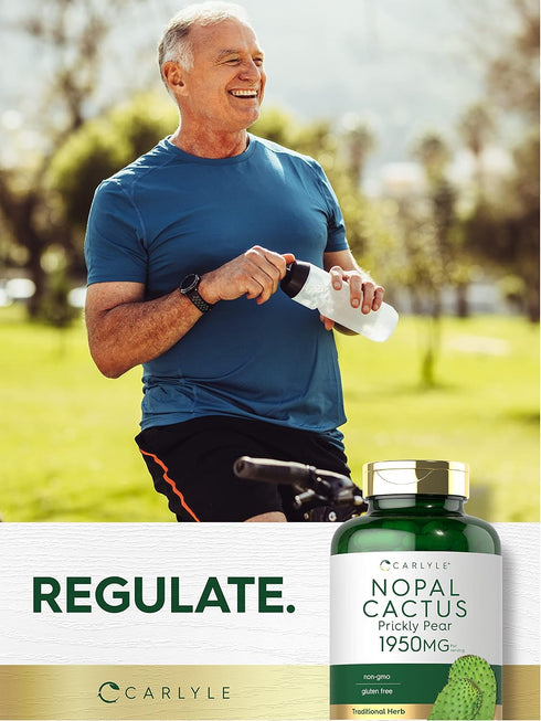 Carlyle Prickly Pear 1950 mg | 180 Capsules | Non-GMO Gluten Free Nopal Cactus Supplement