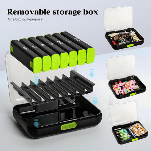 N&S Store 7-Day Pill Organizer, Weekly Medication Storage, Compact, Durable, Portable, Water-Proof, Eco-Friendly, Easy