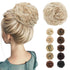 MORICA Messy Bun Hair Piece for Women - Elastic Wavy Curly Fake Bun Hair Extension Chignon Ponytail Hairpieces (Ash