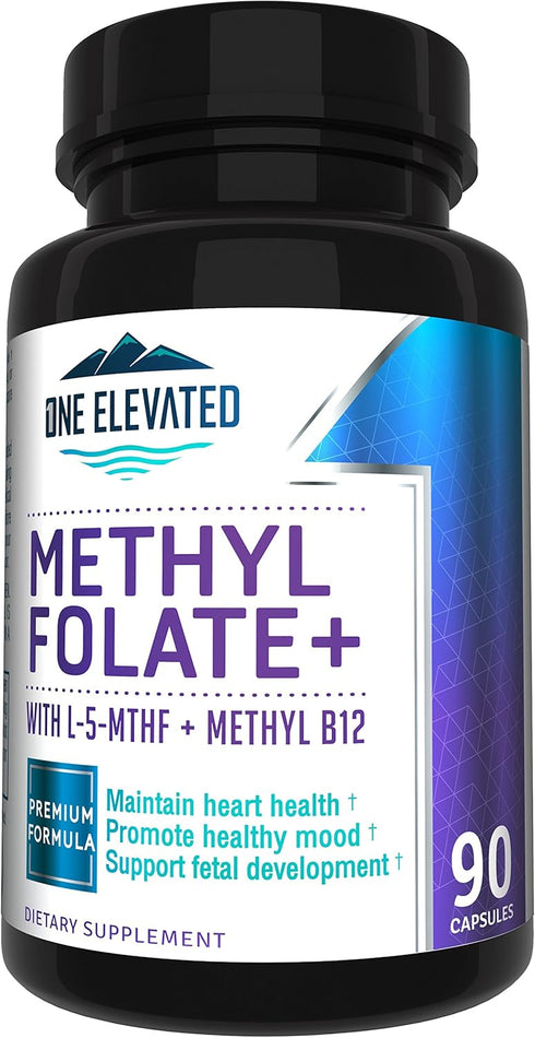 Double Strength Methyl Folate, Formulated with Methylcobalamin (B12), Niacin, B1, B2, B6, 3 Month Supply