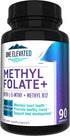 Double Strength Methyl Folate, Formulated with Methylcobalamin (B12), Niacin, B1, B2, B6, 3 Month Supply