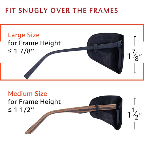 Large Silk Eye Patch for Adults Kids - Big Glasses to Cover Either Eye (Large, Black)