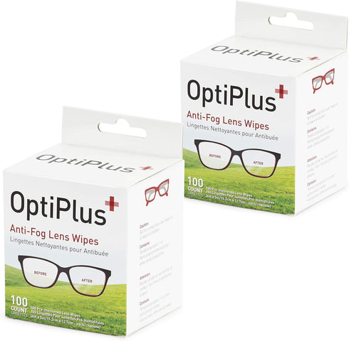 OptiPlus Anti Fog Lens Wipes l Pre-Moistened l Cleaning Wipes for Glasses,