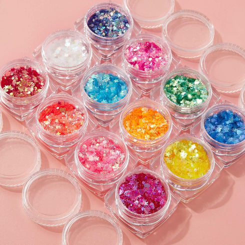 Makartt Nail Decoration Set, 4 Boxes Glitter Sequins & Rhinestones for Nail Art, DIY Decoration Accessories Kit