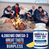 Omega-3 4,080mg 1200mg 900mg 120 Arazo Nutrition Wild Caught Fish Oil Concentrate per Serving High EPA & DHA Burpless