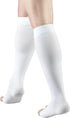 Truform Surgical Stockings, 18 mmHg Compression, Knee High, Open Toe, White, Medium
