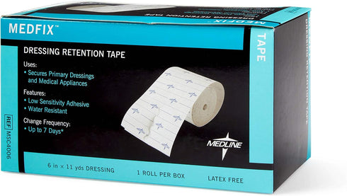 Medline MedFix Dressing Retention Tape, 6" x 11 yd, Secures Primary Dressings