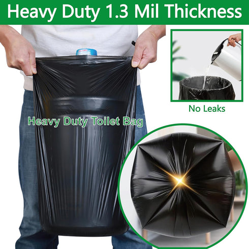 sskasl 8 1.3 5-8 Portable Toilet Bags - Camping Toilet Bags, Gallon, Heavy Duty Mil, For Gallon Portable Toilets