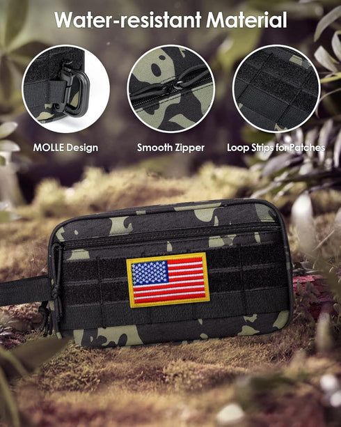 TACTICISM Toiletry Bag for Men - Tactical Molle Dopp Kit with Large Capacity, Water-Resistant Travel Bag for Women,