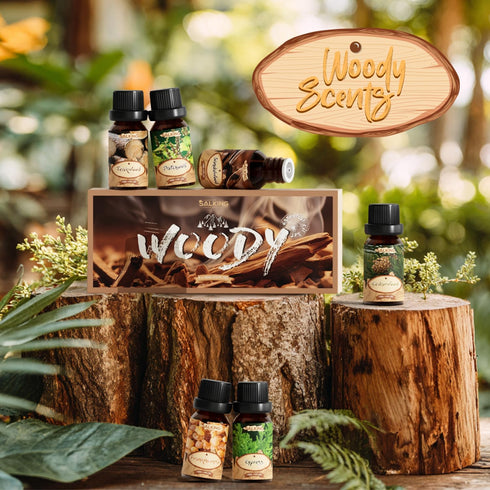 Set, SALKING Woody Essential Oils Gift Natural and Pure Aromatherapy Fragrance Oils for Diffuser, Humidifier, Massage