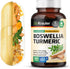 BIO KRAUTER Turmeric Supplement with Boswellia Extract Capsules - 2000 mg Blend, 100 Count, Vegan Formula