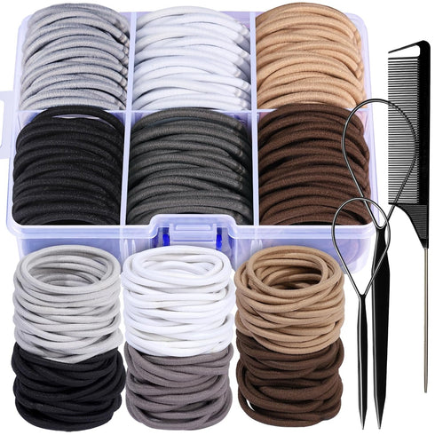 YGDZ 150 PCS Hair Ties for Thick Hair - 5CM Ponytail Holders, No Hair Damage Rubber Bands for Women, Men, Girls