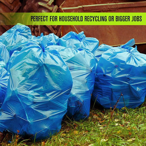 Aluf Plastics 33 Gallon Blue Trash Bags | 1.0 MIL | 100 Count | 33" x 38" | For Home, Kitchen, Bathroom, Recycling