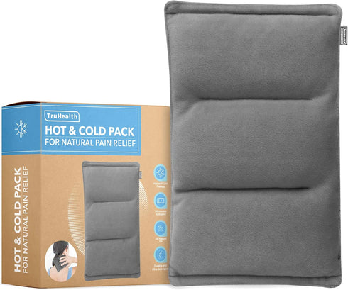 Weighted Microwavable Heating Pad - FSA HSA Approved, Soft Plush Cover with Natural Flaxseed (Small, Grey)