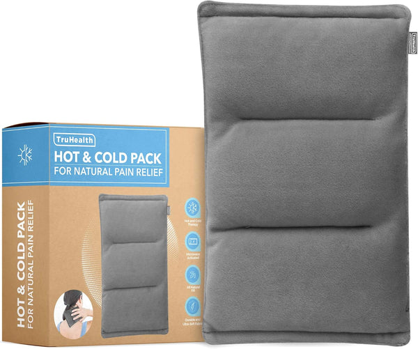 Weighted Microwavable Heating Pad - FSA HSA Approved, Soft Plush Cover with Natural Flaxseed (Small, Grey)