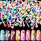 PAGOW 100pcs Lollipop Candy Nail Art Charm Cute 3D Acrylic Decoration for DIY Mini Designs, Sweet Love Craft Supplies