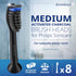 toothbrush heads active charcoal medium compatible with Philips Sonicare toothbrush heads - replacement heads for natural cleaning - Medium brush heads - Black - HX9058mb - 8 Pack