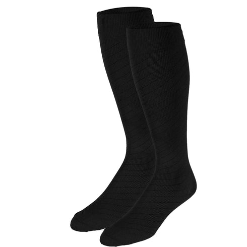 Truform Travel Compression Socks for Men and Women, 15-20 Knee High Over Calf Length, Navy, Medium
