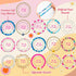 LieToi 67 Pcs Pink Checkered Cosmetic Bag Set, Knitted Toiletry Makeup Bags and Preppy Style Bracelets